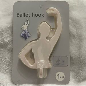 Ballet Wall Hanger hook 1 piece Genrics Faye Butler Design white